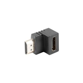 Adapter HDMI(M) - HDMI(F) Kątowy 90 stopni dół Czarny