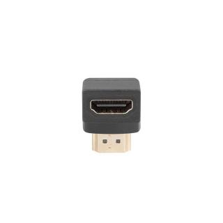 Adapter HDMI(M) - HDMI(F) Kątowy 90 stopni dół Czarny