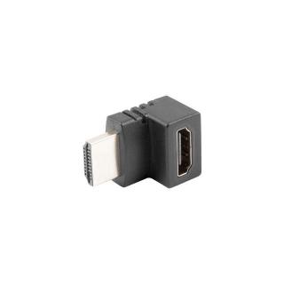 Adapter HDMI(M) - HDMI(F) Kątowy 90 stopni górny Czarny