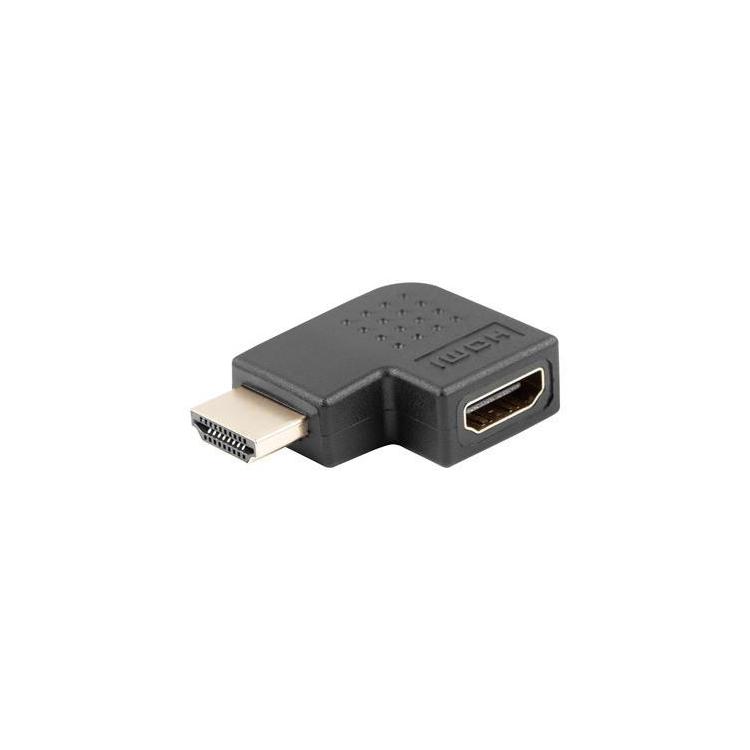 Adapter HDMI(M) - HDMI(F) Kątowy 90 stopni lewy Czarny