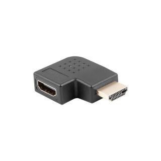 Adapter HDMI(M) - HDMI(F) Kątowy 90 stopni prawo Czarny