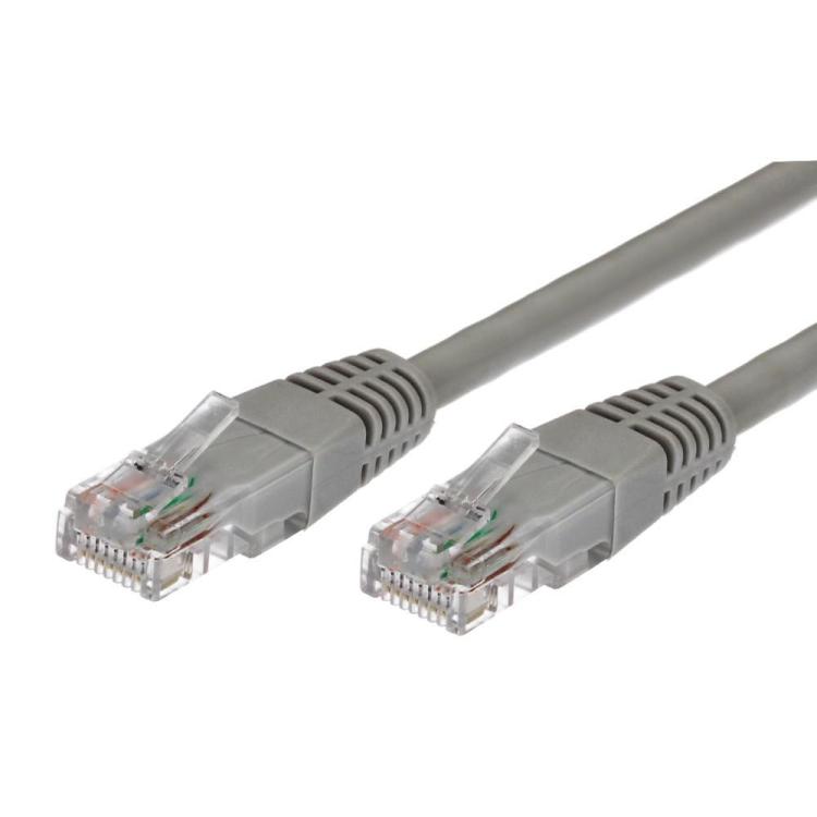 Kabel Patchcord miedziany kat. 5e RJ45 UTP 1,5m szary