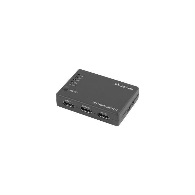 Switch video 5 x HDMI + port micro USB Czarny