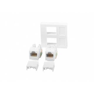 Gniazdo 45x45 RJ45 + Keystone kat.6 UTP Białe