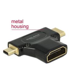 Adapter Delock HDMI (F) - HDMI (M) + micro HDMI (M)