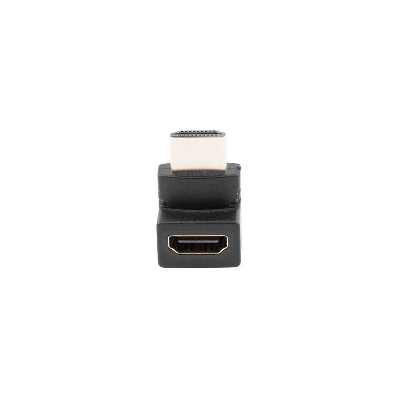 Adapter Lanberg AD-0034-BK HDMI(M) - HDMI(F) kątowy góra czarny