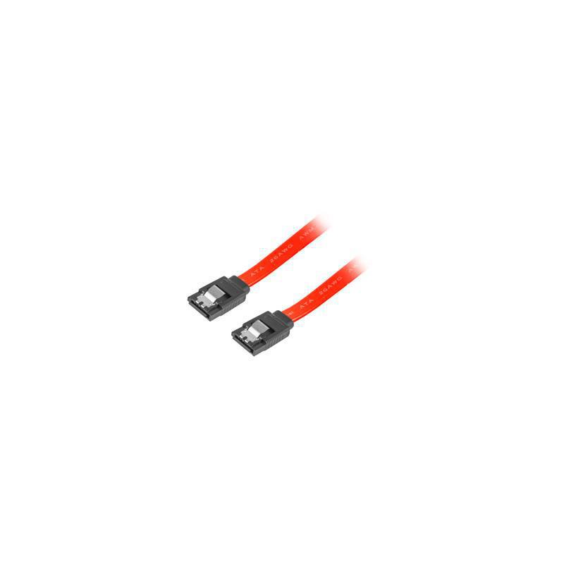 Kabel SATA Lanberg DATA II (3Gb/s) F/F 0,5m metalowe zatrzaski czerwony