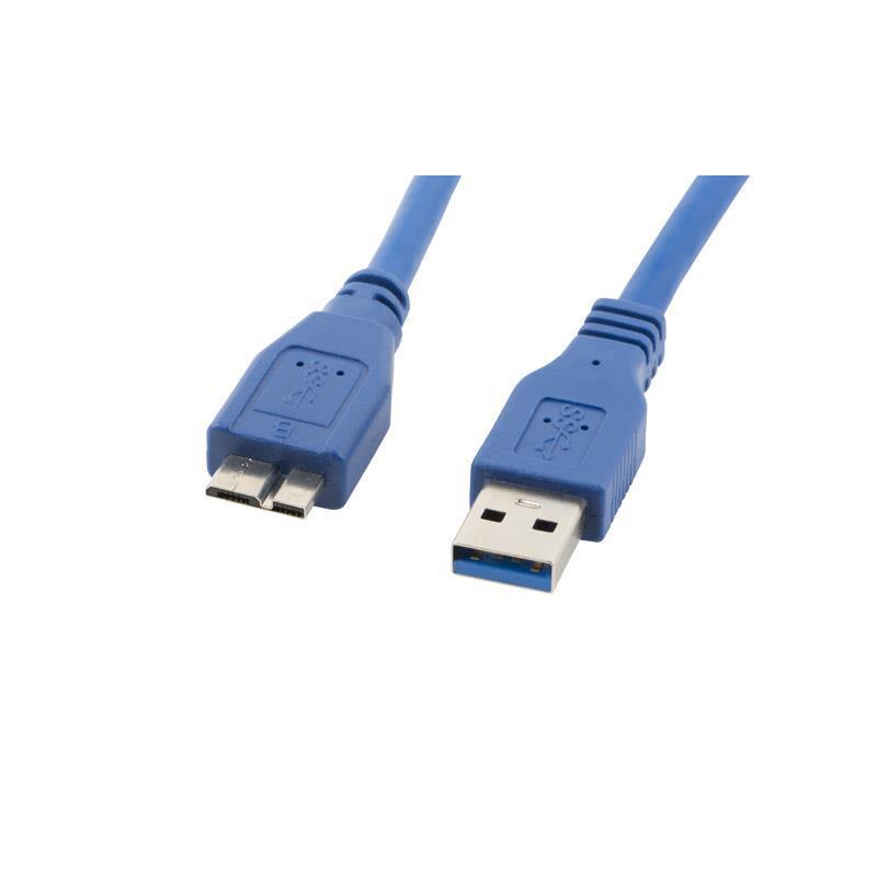 Kabel USB 3.0 Lanberg micro AM-MBM5P 0,5m niebieski