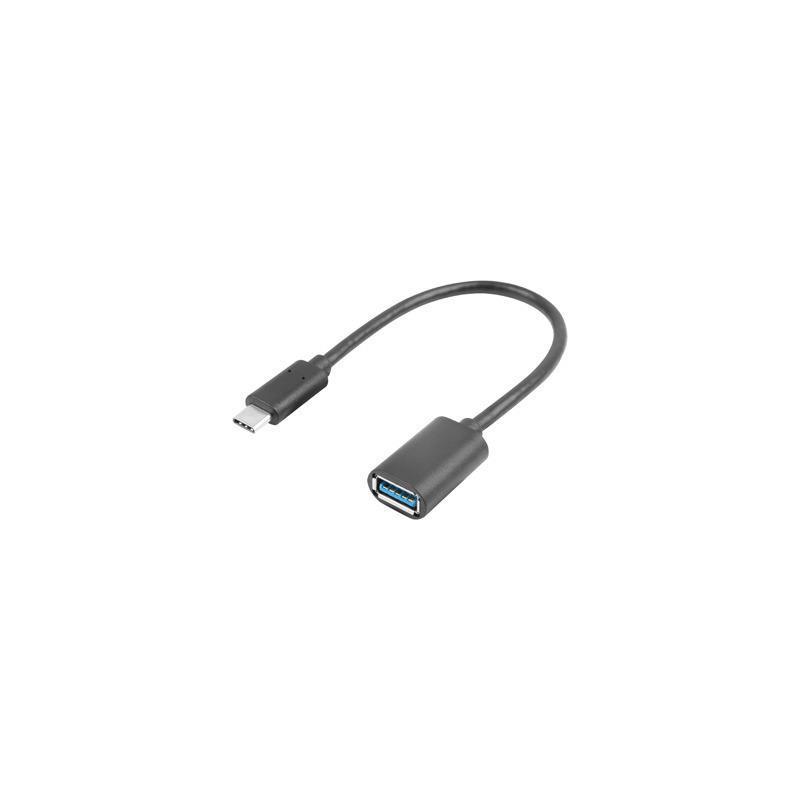 Kabel USB 3.1 Lanberg USB type-C(M) 3.1 - USB-A(F) 0,15m czarny