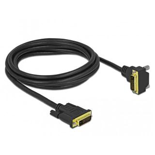 Kabel DVI-D(24+1) - DVI-D(24+1) M/M 2m ktowy dół czarny