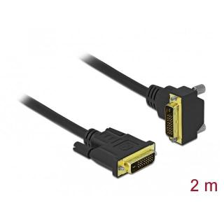 Kabel DVI-D(24+1) - DVI-D(24+1) M/M 2m ktowy dół czarny