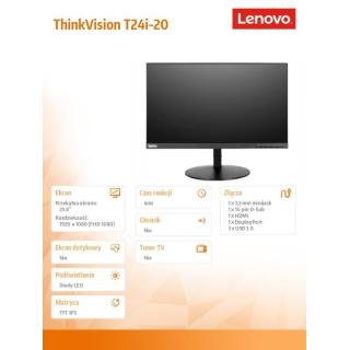 Monitor 23.8 ThinkVision T24i-20 WLED LCD 61F7MAT2EU