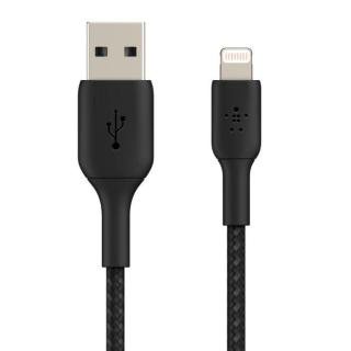 Kabel Braided USB- Lightning 15cm czarny