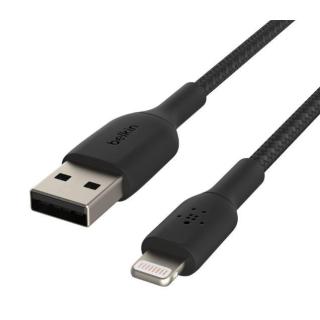 Kabel Braided USB- Lightning 15cm czarny