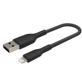 Kabel Braided USB- Lightning 15cm czarny