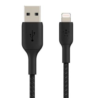 Kabel Braided USB- Lightning 1m czarny