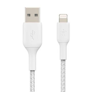 Kabel Braided USB- Lightning 1m biały