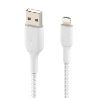 Kabel Braided USB- Lightning 1m biały