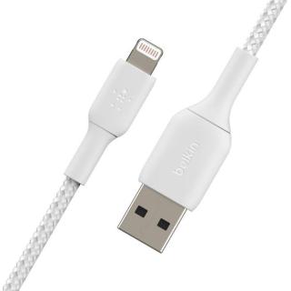 Kabel Braided USB- Lightning 1m biały