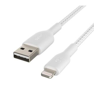 Kabel Braided USB- Lightning 1m biały