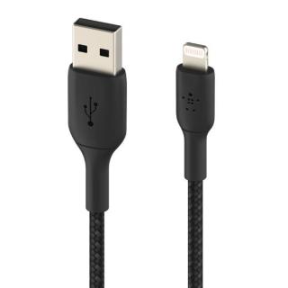 Kabel Braided USB- Lightning 3m czarny