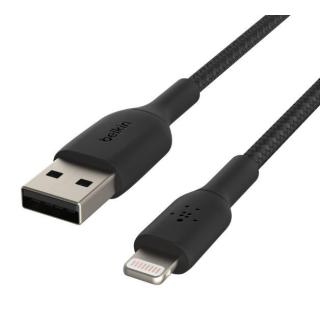 Kabel Braided USB- Lightning 3m czarny