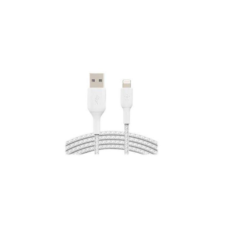 Kabel USB- Lightning Braided 3m biały