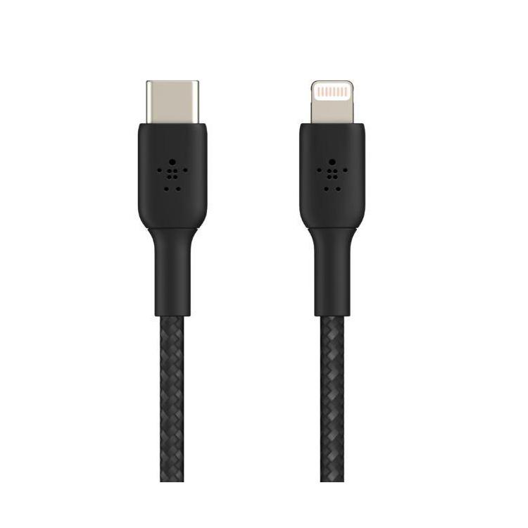 Kabel Braided USB-C Lightning 1m czarny