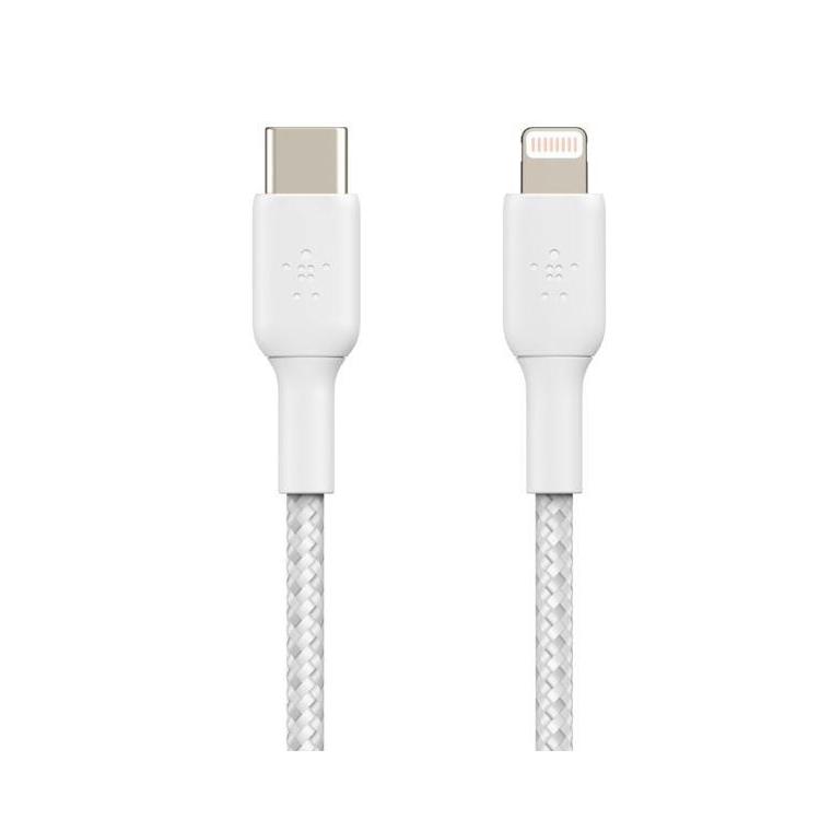 Kabel Braided USB-C Lightning 1m biały