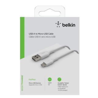 Kabel PVC USB-A micro USB 1m biały