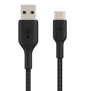 Kabel Braided USB-C USB-A 15cm czarny