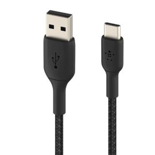 Kabel Braided USB-C USB-A 15cm czarny