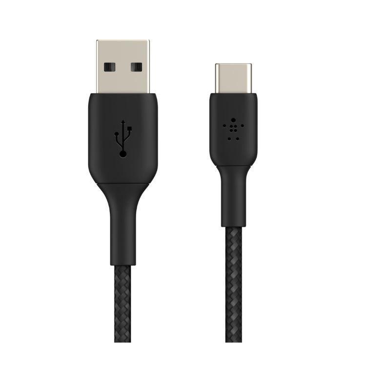 Kabel Braided USB-C USB-A 1m czarny