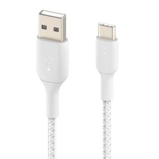 Kabel Braided USB-C USB-A 1m biały