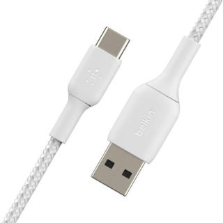 Kabel Braided USB-C USB-A 1m biały