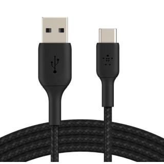 Kabel Braided USB-C USB-A 2m czarny