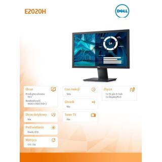 Monitor E2020H 19.5 cali LED TN (1600x900) /16:9/VGA/DP...