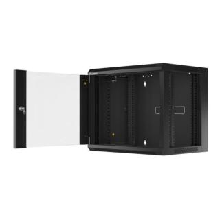 Szafa instalacyjna RACK wisząca 19 cali 9U 450 CZARNA SZYBKI MONTAŻ