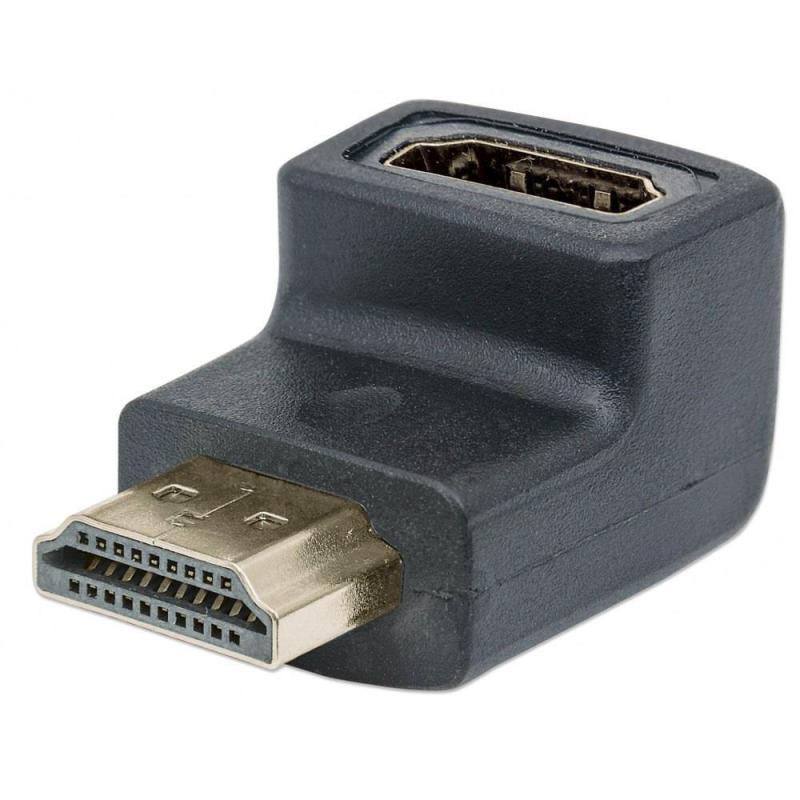 Adapter kątowy Manhattan HDMI Dolny HDMI-HDMI M/F 4K60Hz