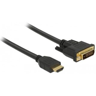 Kabel HDMI - DVI-D 2m M/M czarny dual link pozłacane styki