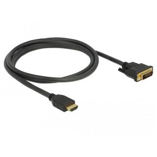 Kabel HDMI-DVI-D 1.5m czarny dual link pozłacane styki