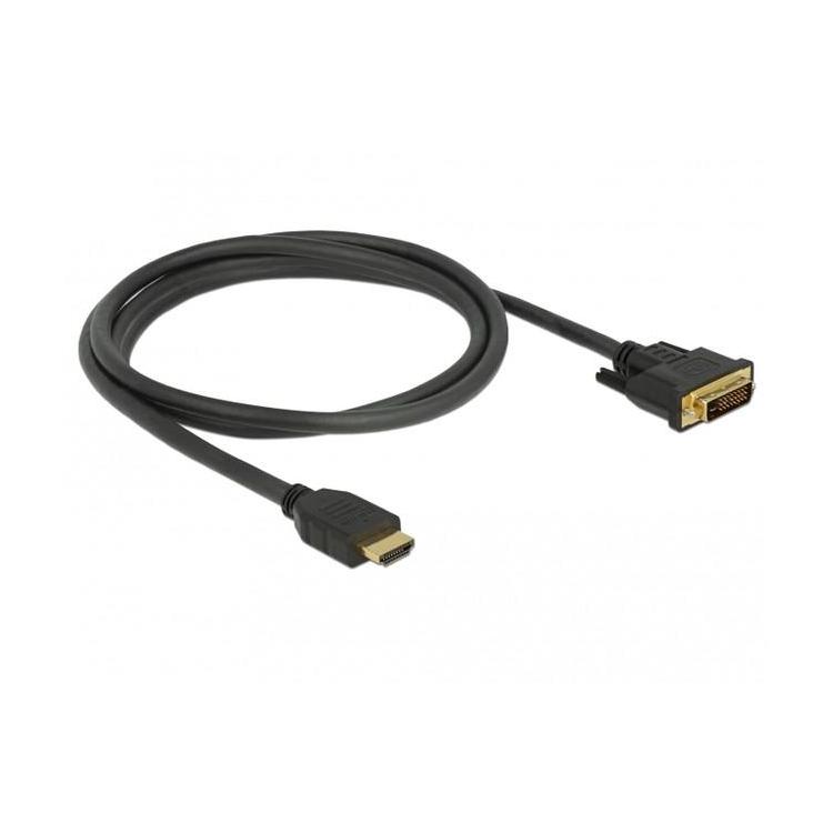 Kabel HDMI-DVI-D 1.5m czarny dual link pozłacane styki