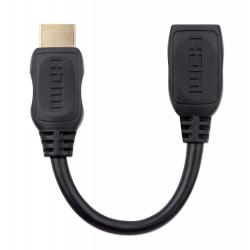 Kabel / Przedłużacz Manhattan HDMI-HDMI M/F Ethernet 4K60Hz 0,2m, czarny