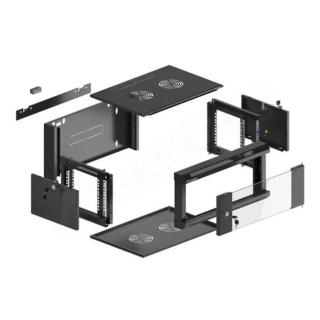 Szafa instalacyjna RACK wisząca 19 cali 4U 450 czarna WFFA-5404-10B