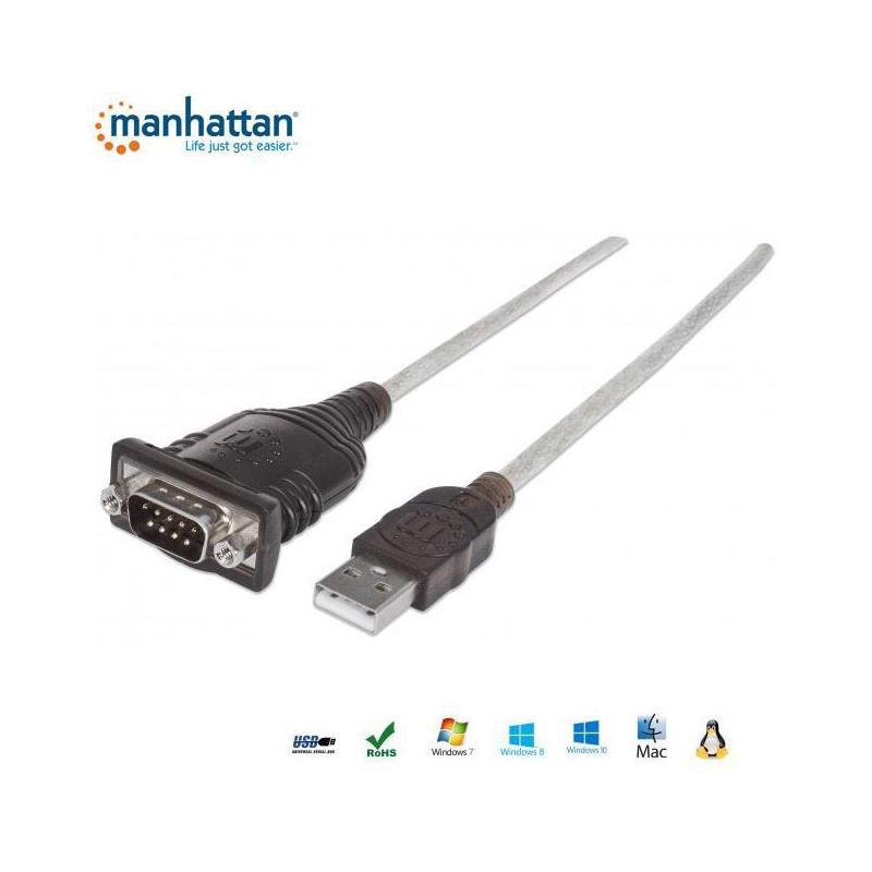 Kabel adapter Manhattan USB/COM RS232 0,45m