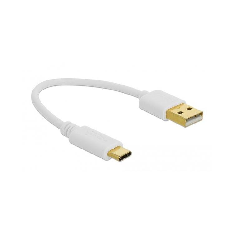 Kabel USB-C - USB-A 2.0 0.15m biały