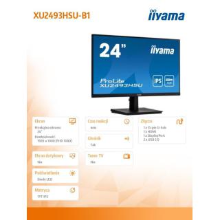 Monitor 24 cale XU2493HSU-B1 IPS.HDMI.DP.2x2W.USB