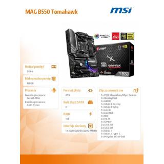 Płyta główna MAG B550 TOMAHAWK AM4 4DDR4 DP/HDMI M.2 ATX