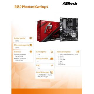 Płyta główna B550 Phantom Gaming 4 AM4 4DDR4 HDMI M.2 ATX