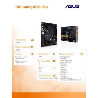 Płyta główna TUF GAMING B550-PLUS AM4 DDR4 HDMI/DP M.2 ATX